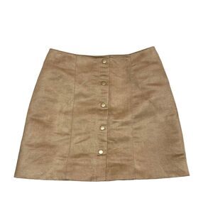 Gap Faux Suede A-Line Skirt Women's Size 0 Tan Lined Tannery Row Zip Closure